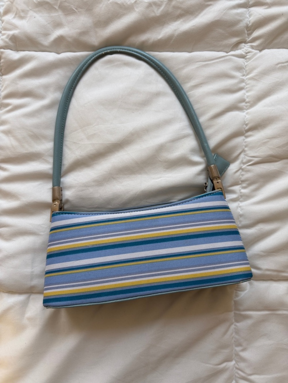 Striped Blue Multicolor Shoulder Bag